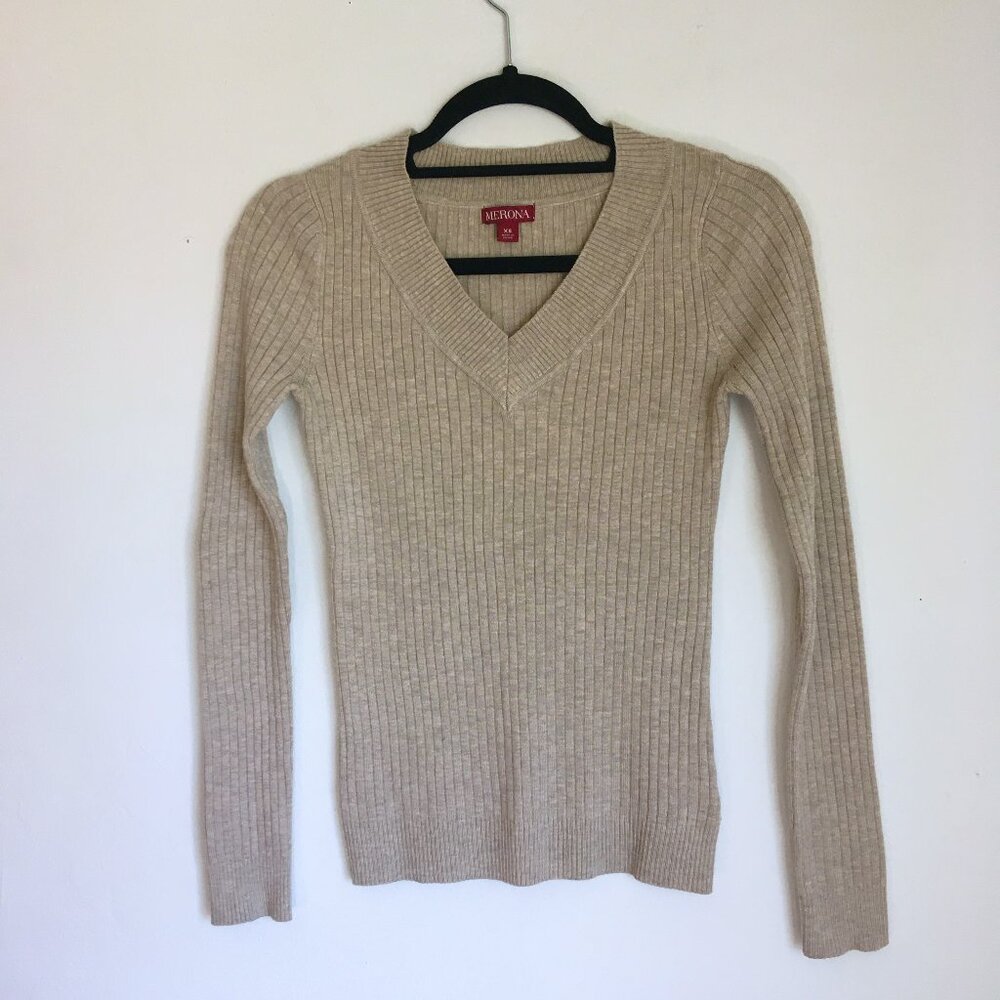 Merona Beige Ribbed Sweater